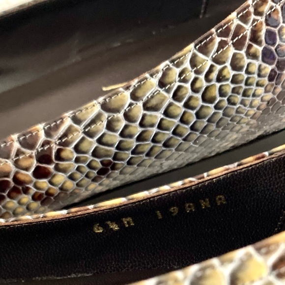Donald J. Pliner “Ana” Python Snakeskin Leather Flats Size US 6.5 Made in Italy - Picture 6 of 12